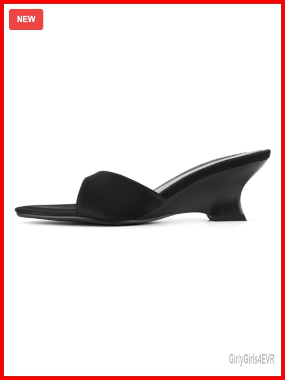 Satin Pointed Toe Wedge Mules Open Toe Slip On Heeled Sandals